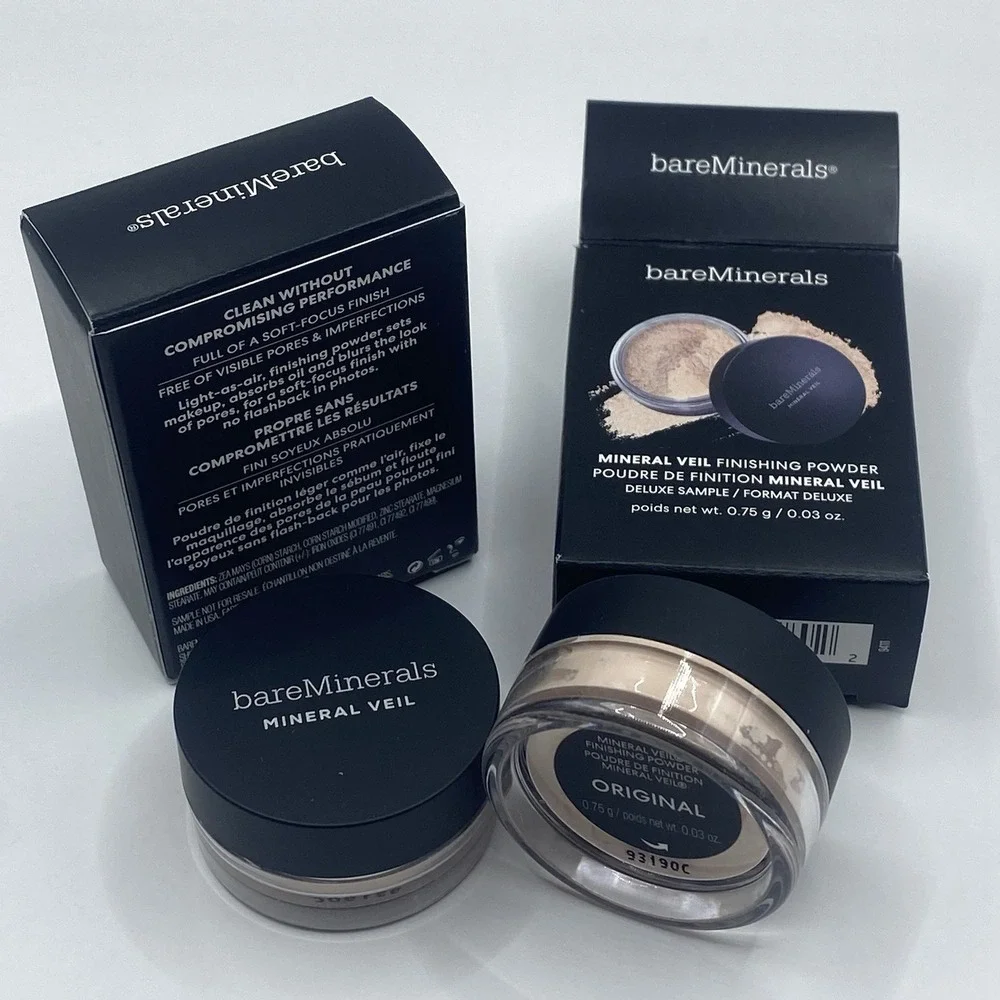 2x BareMinerals Mineral Veil Finishing Powder .03 oz / .75g Travel Size